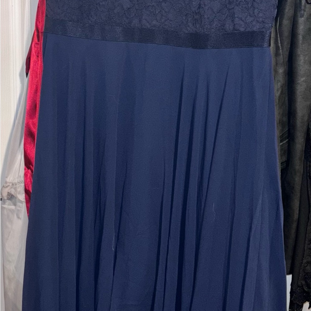 Miusol Dark Blue and Red High Low Dress